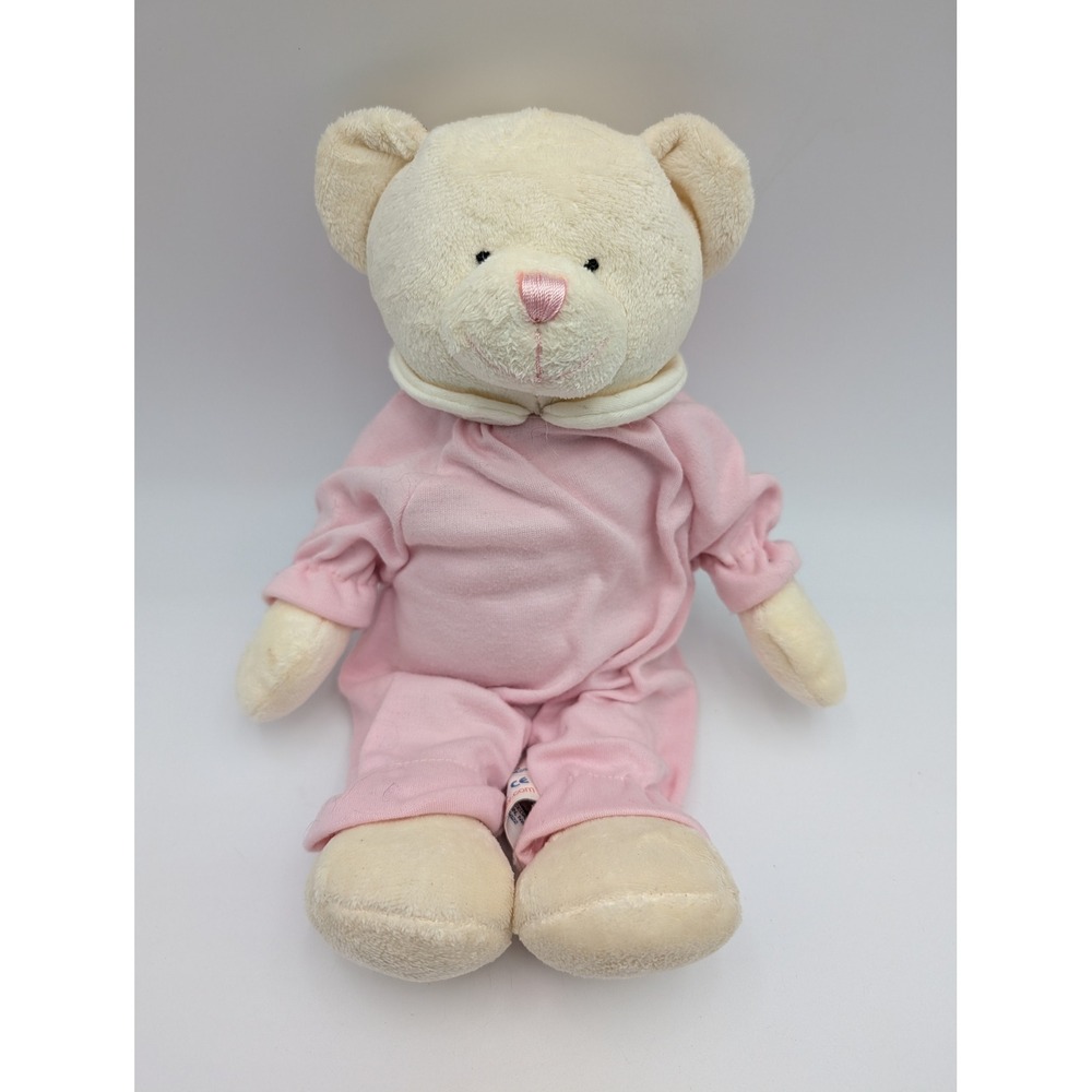 Kellytoy Baby Plush Teddy Bear Pink Cream Rattle 11 inch Stuffed Animal Toy